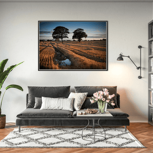 Nua Photography Print After The Harvest Golden Stubble Field at Sunset, Balbriggan Co. Dublin After The Harvest Balbriggan Field Print | Nua Photography