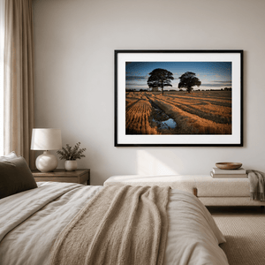 Nua Photography Print After The Harvest Golden Stubble Field at Sunset, Balbriggan Co. Dublin After The Harvest Balbriggan Field Print | Nua Photography