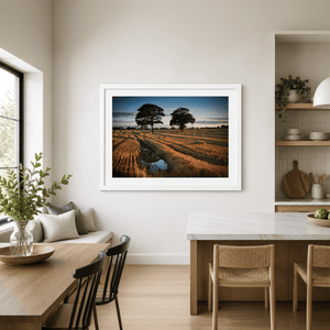 Nua Photography Print After The Harvest Golden Stubble Field at Sunset, Balbriggan Co. Dublin After The Harvest Balbriggan Field Print | Nua Photography