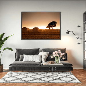 Nua Photography Print After The Harvest Hay Bales at Sunset, Balbriggan Co. Dublin After The Harvest Balbriggan Sunset | Nua Photography