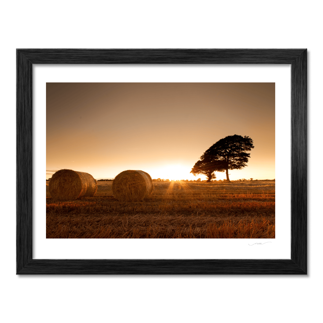 Nua Photography Print After The Harvest Hay Bales at Sunset, Balbriggan Co. Dublin After The Harvest Balbriggan Sunset | Nua Photography