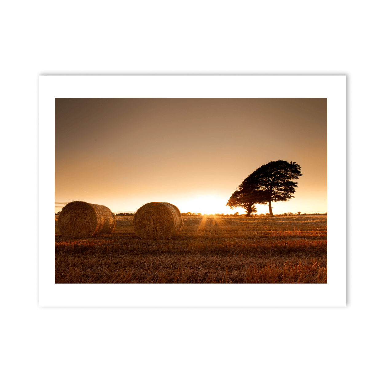 Nua Photography Print After The Harvest Hay Bales at Sunset, Balbriggan Co. Dublin After The Harvest Balbriggan Sunset | Nua Photography