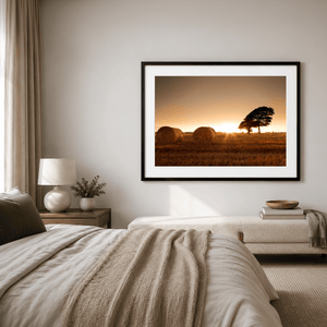 Nua Photography Print After The Harvest Hay Bales at Sunset, Balbriggan Co. Dublin After The Harvest Balbriggan Sunset | Nua Photography