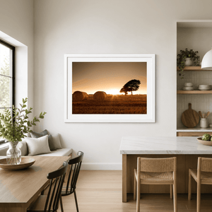 Nua Photography Print After The Harvest Hay Bales at Sunset, Balbriggan Co. Dublin After The Harvest Balbriggan Sunset | Nua Photography