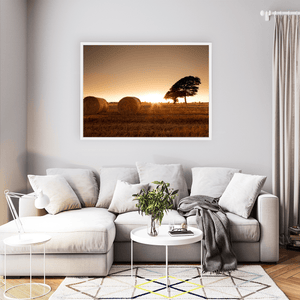 Nua Photography Print After The Harvest Hay Bales at Sunset, Balbriggan Co. Dublin After The Harvest Balbriggan Sunset | Nua Photography