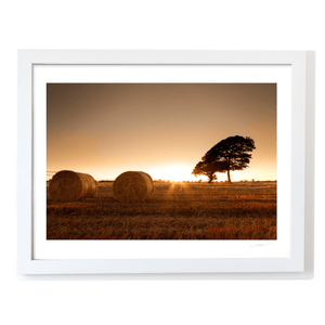 Nua Photography Print After The Harvest Hay Bales at Sunset, Balbriggan Co. Dublin After The Harvest Balbriggan Sunset | Nua Photography
