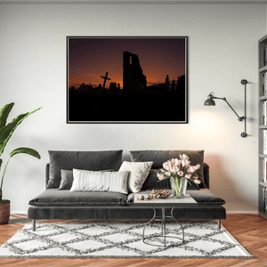 ancient-church-ruins-graveyard-sunset-silhouette BFW