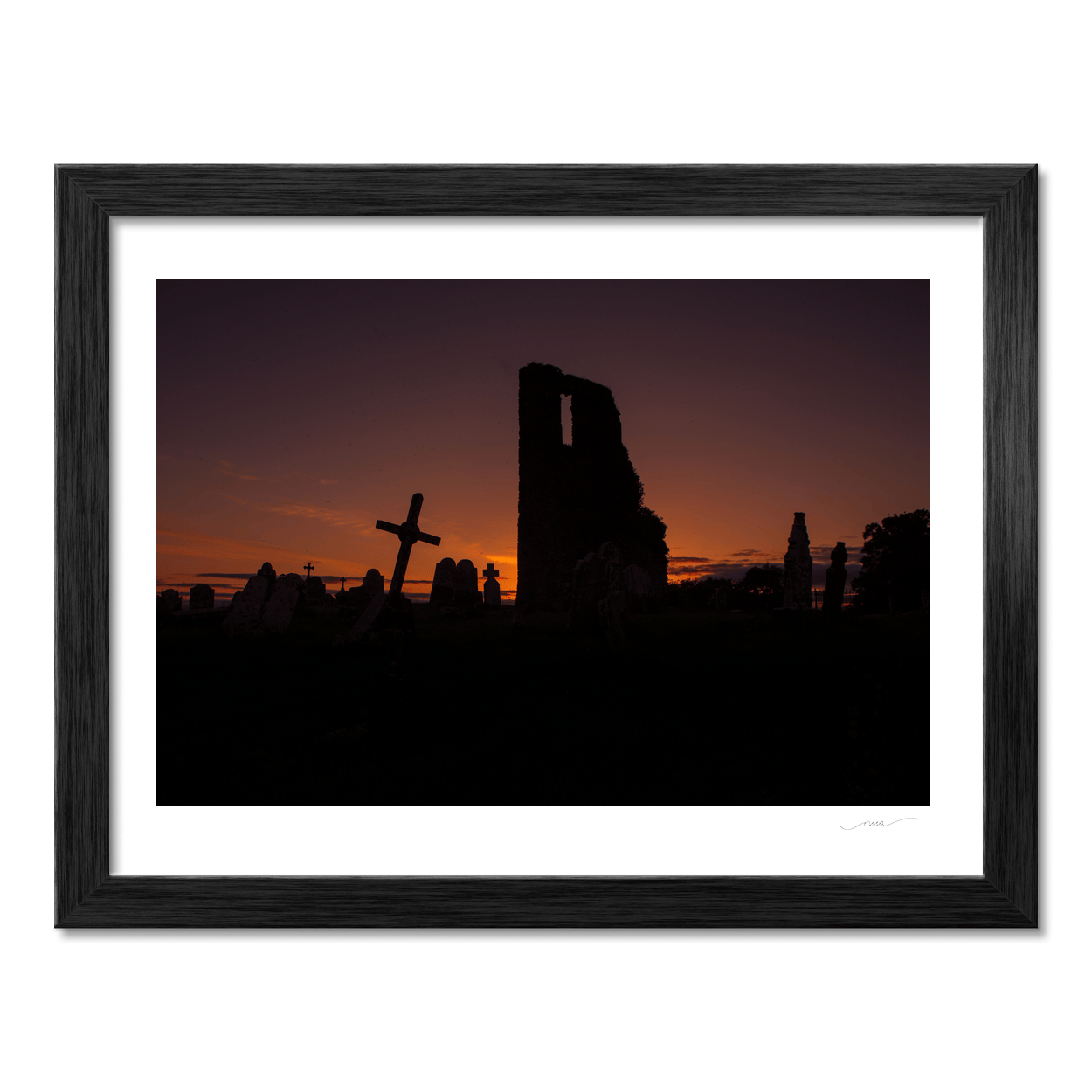 ancient-church-ruins-graveyard-sunset-silhouette PM