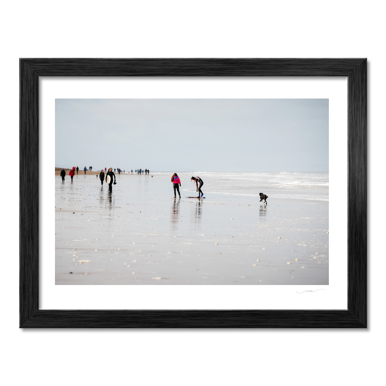 antrim-beach-walkers-surfers-reflections PM