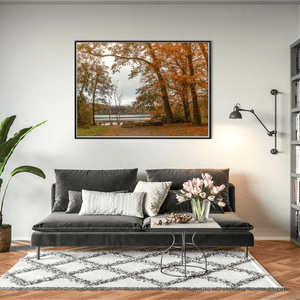 autumn-lakeside-bench-fallen-leaves BFW
