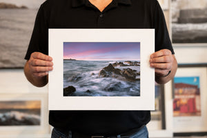 back of the harbour, 16 x 12 inch print held for scale