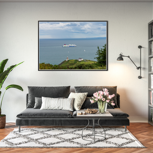 Nua Photography Print Baily Lighthouse with Stena Line Ferry Passing, Howth Co. Dublin Baily Lighthouse Howth with Ferry | Nua Photography