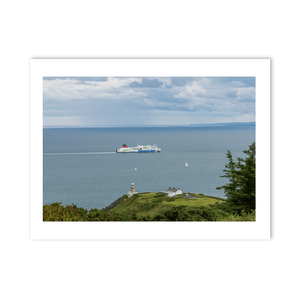 Nua Photography Print Baily Lighthouse with Stena Line Ferry Passing, Howth Co. Dublin Baily Lighthouse Howth with Ferry | Nua Photography