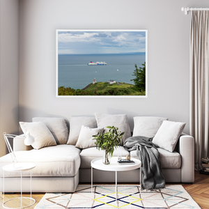 Nua Photography Print Baily Lighthouse with Stena Line Ferry Passing, Howth Co. Dublin Baily Lighthouse Howth with Ferry | Nua Photography