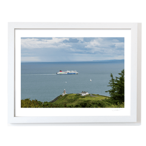 Nua Photography Print Baily Lighthouse with Stena Line Ferry Passing, Howth Co. Dublin Baily Lighthouse Howth with Ferry | Nua Photography