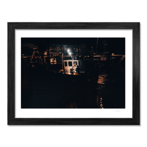 Nua Photography Print Balbriggan Harbour Fishing Boat at Night, Co. Dublin Balbriggan Harbour Fishing Boat at Night | Nua Photography