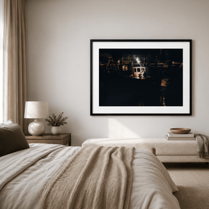 Nua Photography Print Balbriggan Harbour Fishing Boat at Night, Co. Dublin Balbriggan Harbour Fishing Boat at Night | Nua Photography