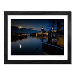 Nua Photography Print Balbriggan Harbour and Lighthouse at Blue Hour, Co. Dublin Balbriggan Harbour Lighthouse Blue Hour | Nua Photography