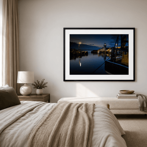 Nua Photography Print Balbriggan Harbour and Lighthouse at Blue Hour, Co. Dublin Balbriggan Harbour Lighthouse Blue Hour | Nua Photography