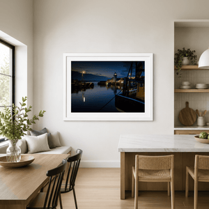 Nua Photography Print Balbriggan Harbour and Lighthouse at Blue Hour, Co. Dublin Balbriggan Harbour Lighthouse Blue Hour | Nua Photography