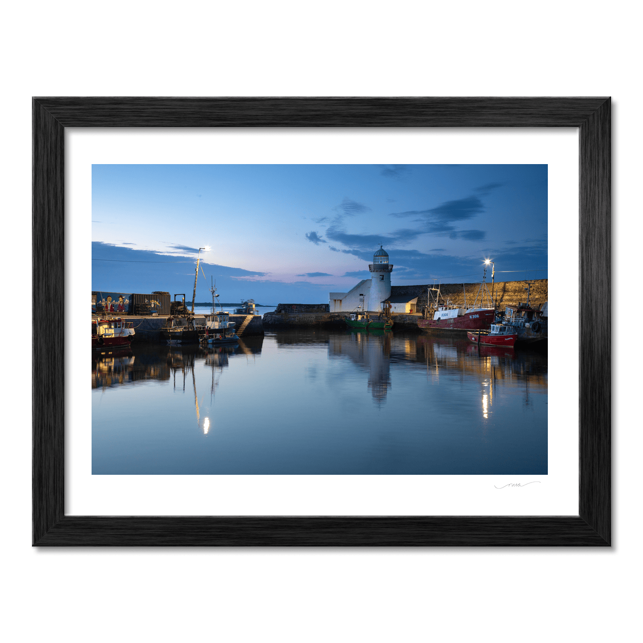Nua Photography Print Balbriggan Harbour Lighthouse at Blue Hour, Co. Dublin Balbriggan Harbour Lighthouse Blue Hour | Nua Photography