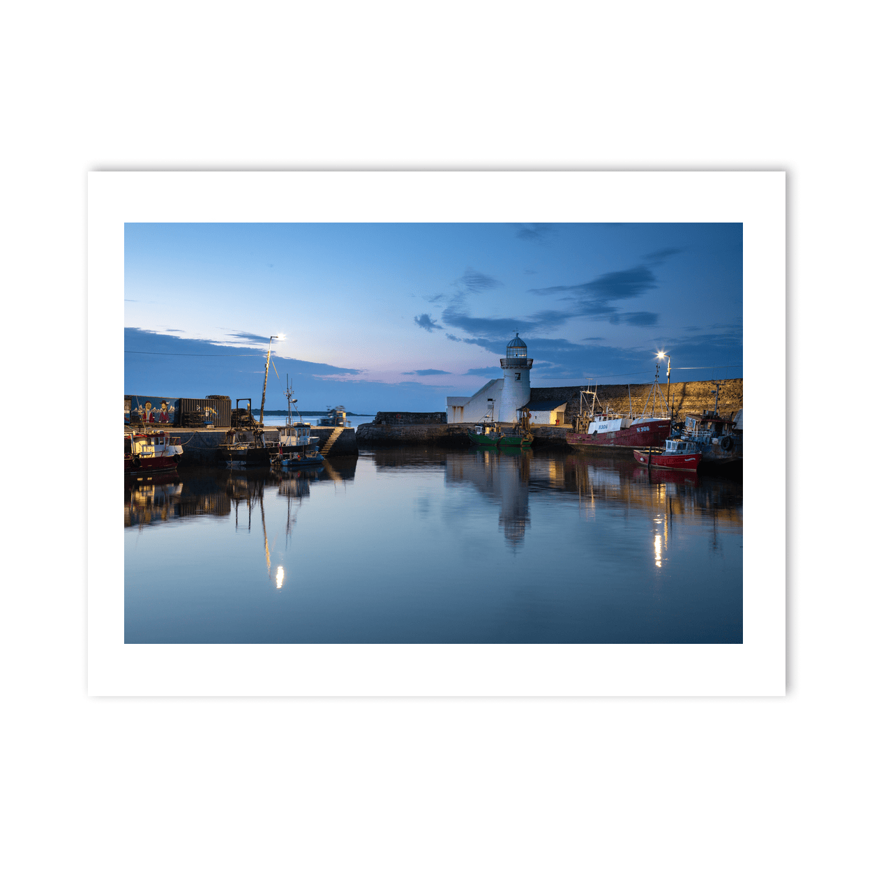 Nua Photography Print Balbriggan Harbour Lighthouse at Blue Hour, Co. Dublin Balbriggan Harbour Lighthouse Blue Hour | Nua Photography
