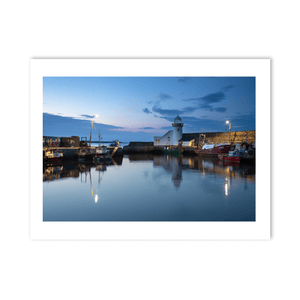 Nua Photography Print Balbriggan Harbour Lighthouse at Blue Hour, Co. Dublin Balbriggan Harbour Lighthouse Blue Hour | Nua Photography
