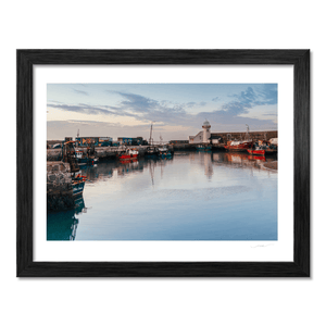 Nua Photography Print Balbriggan Harbour Fishing Boats and Lighthouse at Dusk, Co. Dublin Balbriggan Harbour Lighthouse Print | Nua Photography