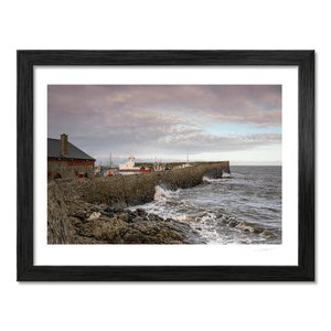 Nua Photography Print Balbriggan Harbour and Lighthouse with Stormy Waves, Co. Dublin Balbriggan Harbour Lighthouse Stormy Waves | Nua Photography