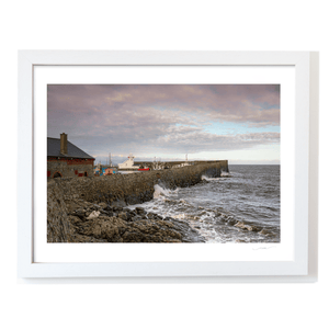 Nua Photography Print Balbriggan Harbour and Lighthouse with Stormy Waves, Co. Dublin Balbriggan Harbour Lighthouse Stormy Waves | Nua Photography
