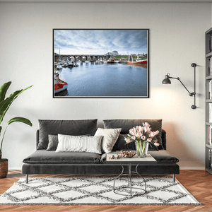 Nua Photography Print Balbriggan Harbour and Viaduct with Fishing Boats, Co. Dublin Balbriggan Harbour and Viaduct Print | Nua Photography