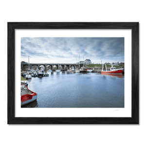 Nua Photography Print Balbriggan Harbour and Viaduct with Fishing Boats, Co. Dublin Balbriggan Harbour and Viaduct Print | Nua Photography