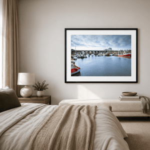 Nua Photography Print Balbriggan Harbour and Viaduct with Fishing Boats, Co. Dublin Balbriggan Harbour and Viaduct Print | Nua Photography