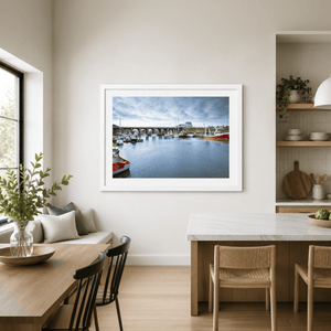 Nua Photography Print Balbriggan Harbour and Viaduct with Fishing Boats, Co. Dublin Balbriggan Harbour and Viaduct Print | Nua Photography