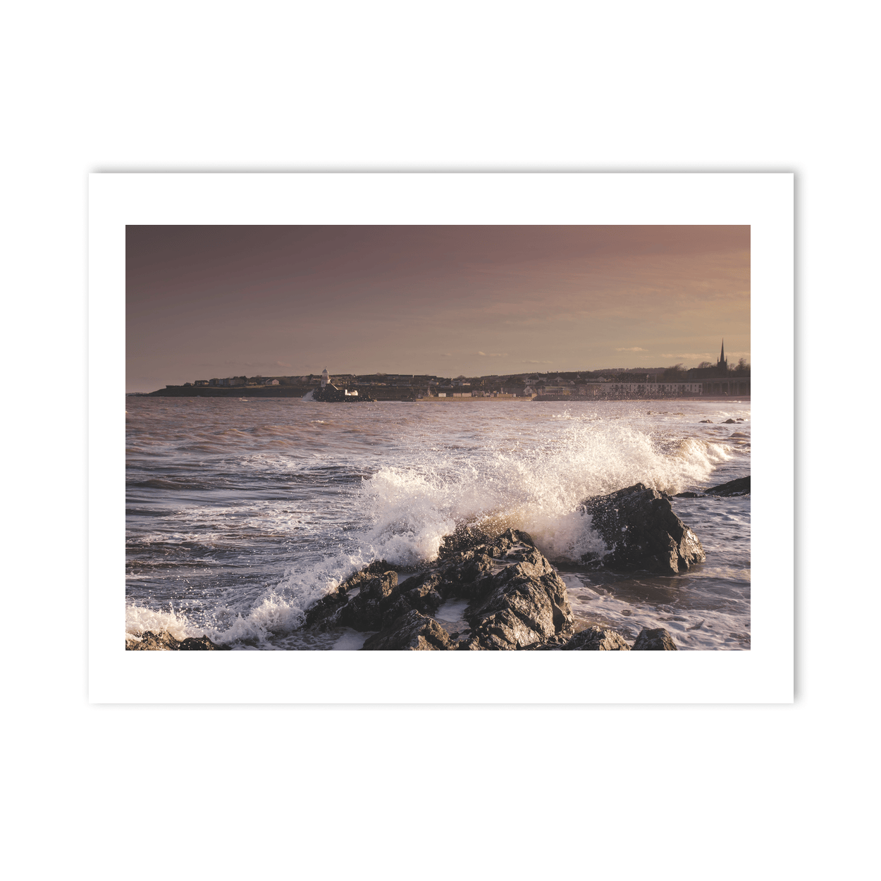 Nua Photography Print Waves Crashing on Rocks at Balbriggan Harbour, Co. Dublin Balbriggan Harbour Waves Crashing | Nua Photography