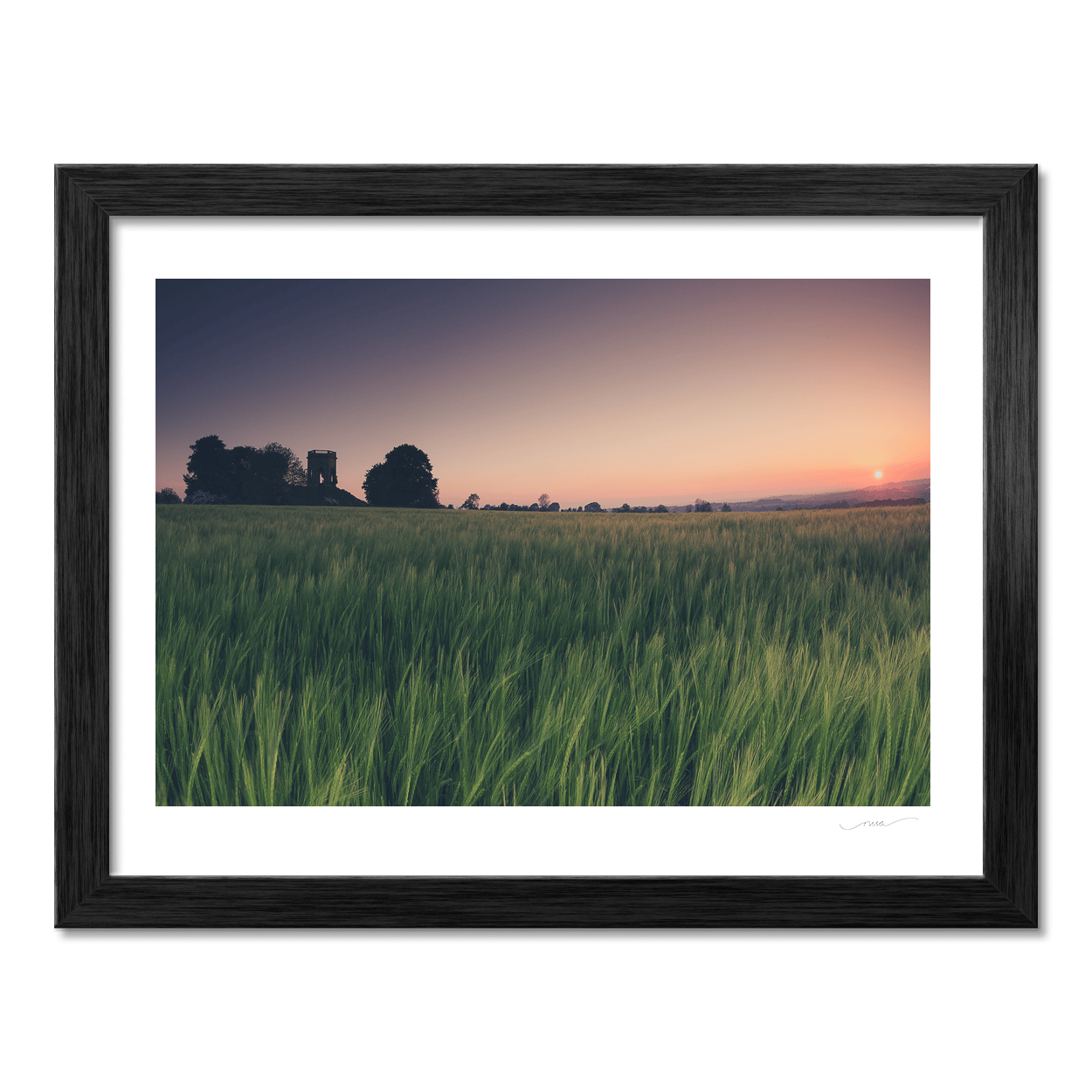 Nua Photography Print Balbriggan Tower and Barley Field at Sunset, Co. Dublin Balbriggan Tower Barley Field Sunset Print | Nua Photography