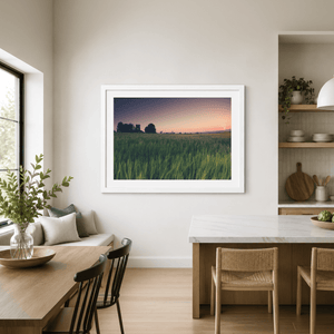 Nua Photography Print Balbriggan Tower and Barley Field at Sunset, Co. Dublin Balbriggan Tower Barley Field Sunset Print | Nua Photography