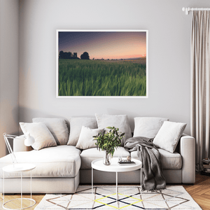 Nua Photography Print Balbriggan Tower and Barley Field at Sunset, Co. Dublin Balbriggan Tower Barley Field Sunset Print | Nua Photography