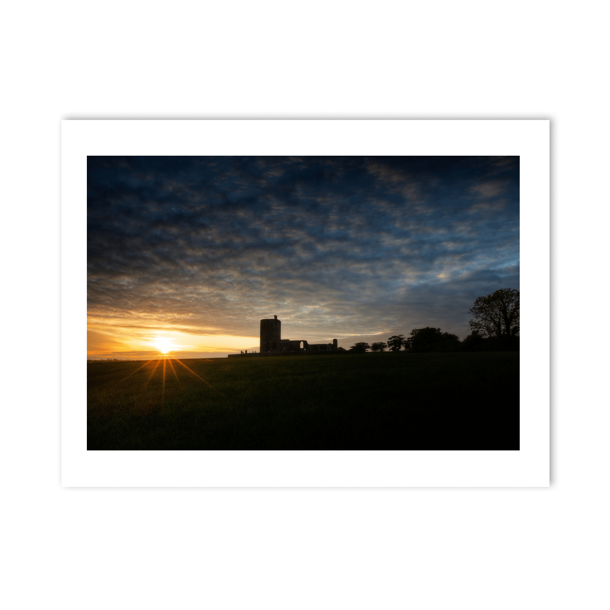Nua Photography Print Baldungan Church Ruins at Sunset, Skerries Co. Dublin Baldungan Church Sunset Silhouette | Nua Photography