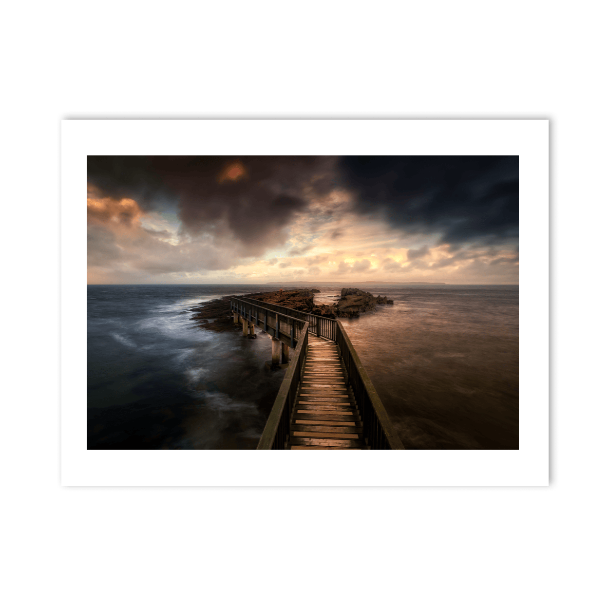 ballintoy-harbour-boardwalk-dramatic-sunset PM