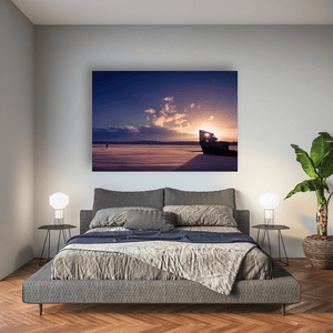 baltray-shipwreck-sunset-sunburst Pano
