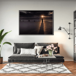 Nua Photography Print Cork Beach Wooden Posts at Dramatic Sunset, Co. Cork Cork Beach Wooden Posts Dramatic Sunset Print | Nua Photography