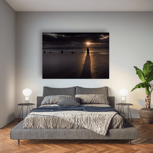 Nua Photography Print Cork Beach Wooden Posts at Dramatic Sunset, Co. Cork Cork Beach Wooden Posts Dramatic Sunset Print | Nua Photography