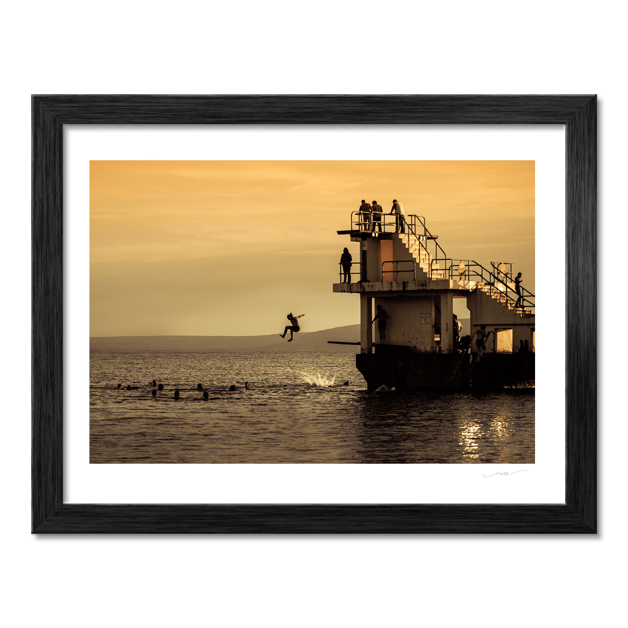 blackrock-diving-tower-sunset-swimmers PM