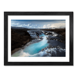 Nua Photography Print BrÃºarfoss Waterfall with Dancer in Red, Iceland BrÃºarfoss Waterfall Iceland with Dancer Print | Nua Photography