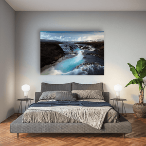 Nua Photography Print BrÃºarfoss Waterfall with Dancer in Red, Iceland BrÃºarfoss Waterfall Iceland with Dancer Print | Nua Photography