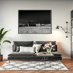 Nua Photography Print BÃºÃ°ir Black Church with Snow-Capped Mountains, Iceland (3) BÃºÃ°ir Black Church Iceland Print | Nua Photography
