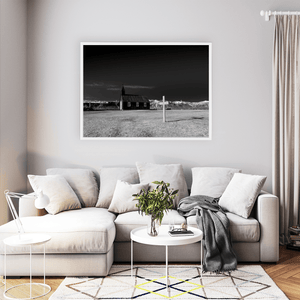 Nua Photography Print BÃºÃ°ir Black Church with Snow-Capped Mountains, Iceland (3) BÃºÃ°ir Black Church Iceland Print | Nua Photography