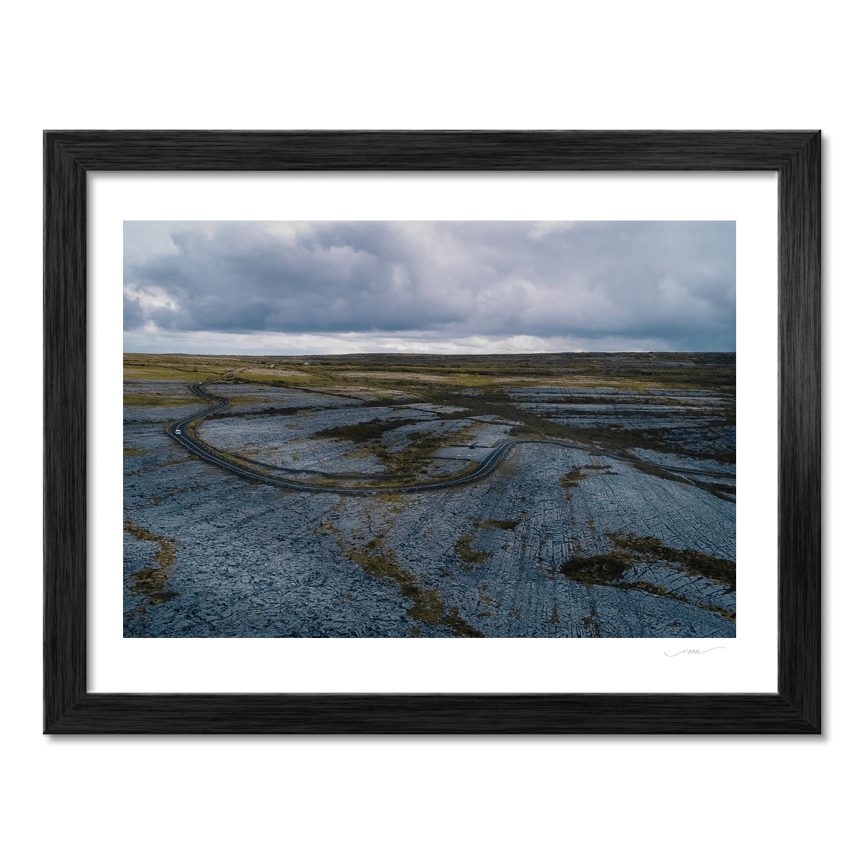 burren-limestone-pavement-winding-road-aerial PM