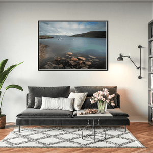 Nua Photography Print Calm Harbour with Fishing Boat in Crystal Clear Waters, Co. Cork Cork Harbour Fishing Boat Clear Waters Print | Nua Photography